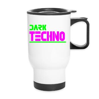 Düsterer Techno - Thermobecher mit Tragegriff - Weiß - Vorne