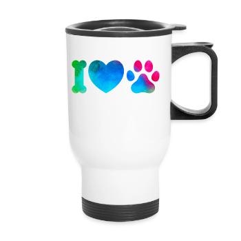 Love dogs - Thermobecher mit Tragegriff - Weiß - Vorne