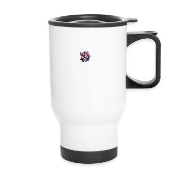 Bouquet fleurs roses fleuristerie - Tasse isotherme avec poignée - blanc - Devant