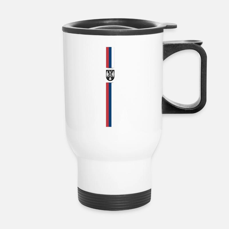 Srbija Flag III - Eagle - Thermobecher mit Tragegriff - Weiß