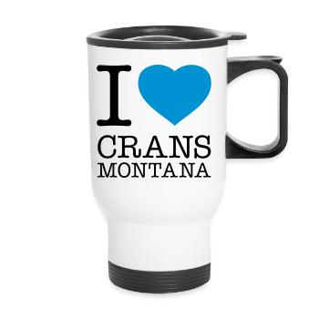 I LOVE CRANS-MONTANA - Thermobecher mit Tragegriff - Weiß - Vorne