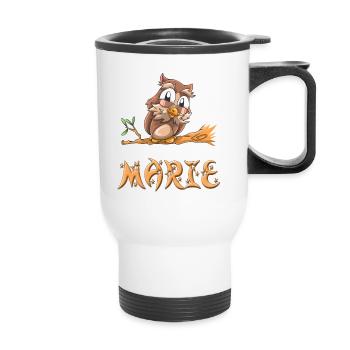 Owl Marie - Thermal mug with handle - white - Front