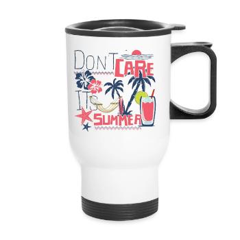 DON'T CARE IT'S SUMMER 2 Tee Shirt - Tasse isotherme avec poignée - blanc - Devant
