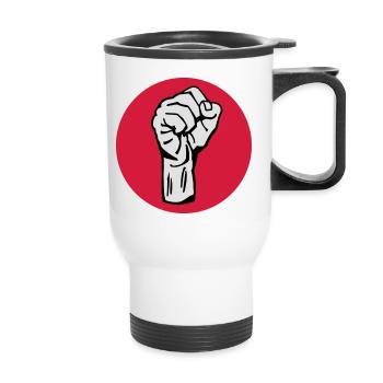Fist - Protest - Democracy - Thermal mug with handle - white - Front