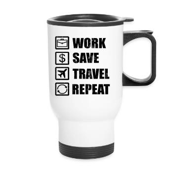 to travel - Thermal mug with handle - white - Front