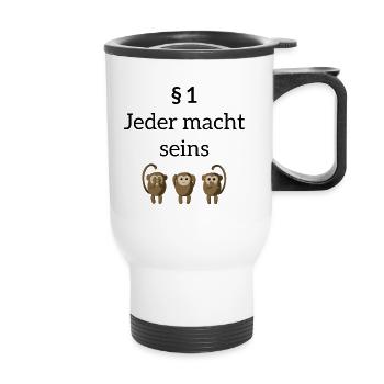 Paragraphe 1 Tout le monde fait son cadeau drôle - Tasse isotherme avec poignée - blanc - Devant