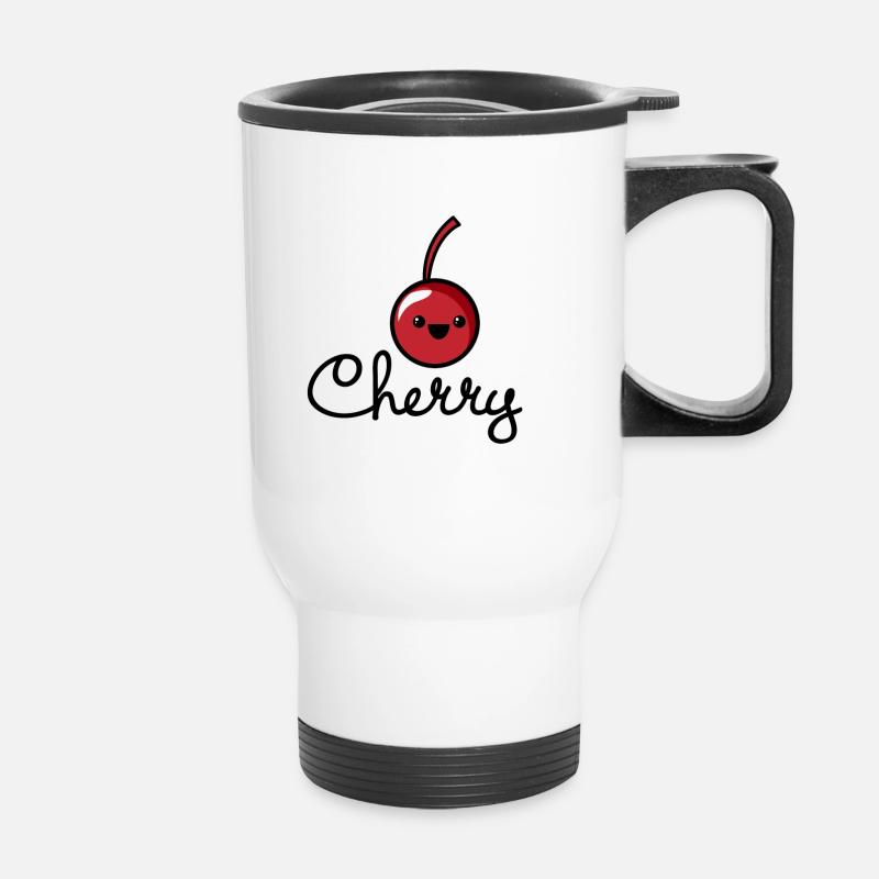 Design Cherry Simple - Tasse isotherme avec poignée - blanc