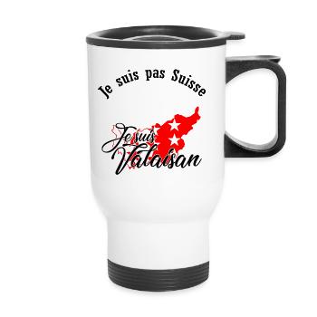 I am from Valais - Thermal mug with handle - white - Front