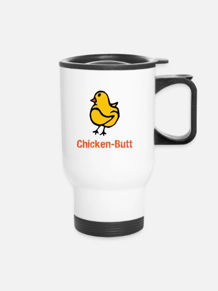 Chicken-Butt - Thermobecher mit Tragegriff - Weiß