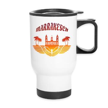 Marrakech Palace with Palm Trees / Gift North Africa - Thermal mug with handle - white - Front