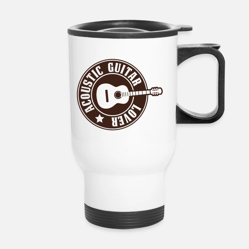 Acoustic Guitar LOVER MUSIC INSTUMENT - Thermal mug with handle - white