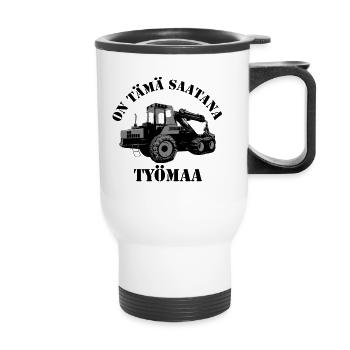 Opérateur de machine forestière - Tasse isotherme avec poignée - blanc - Devant