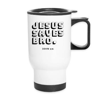 Jésus sauve le frère - Tasse isotherme avec poignée - blanc - Devant