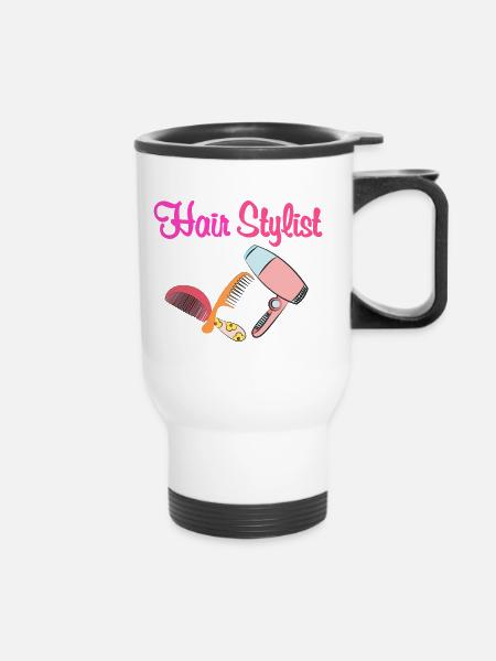 Hair Stylist - Thermobecher mit Tragegriff - Weiß