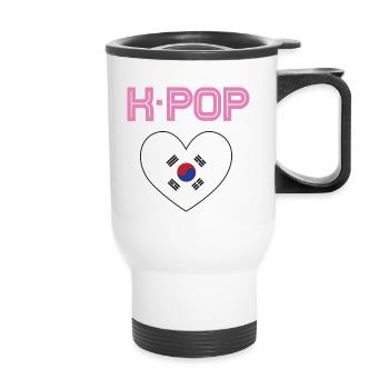 K POP Korea Korean Music Gift Fangirl - Thermal mug with handle - white - Front