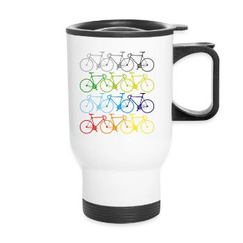 sommer fahrrad t-shirt sport - Thermobecher mit Tragegriff - Weiß - Vorne