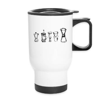 Alternativer Kaffee - Thermobecher mit Tragegriff - Weiß - Vorne