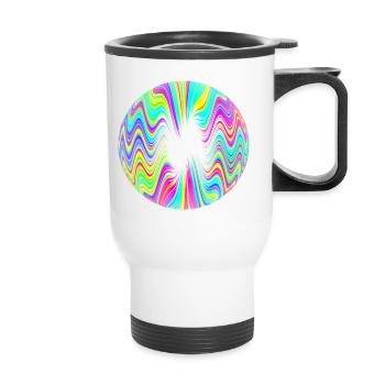 Psychedelic Bullet, Psychedelic Bullet. - Thermal mug with handle - white - Front