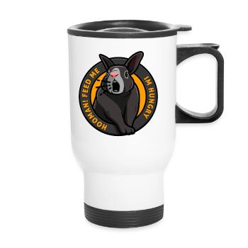 Hungry rabbit needs food feed me Funny - Thermal mug with handle - white - Front