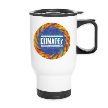 Climate Change Protest Design - Thermal mug with handle - white - Front