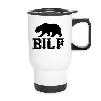 BILF LGBT Bear Pride CSD Gay Fetish Ours - Tasse isotherme avec poignée - blanc - Devant