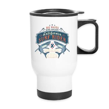 California Sharks and a lot of sun - Thermobecher mit Tragegriff - Weiß - Vorne