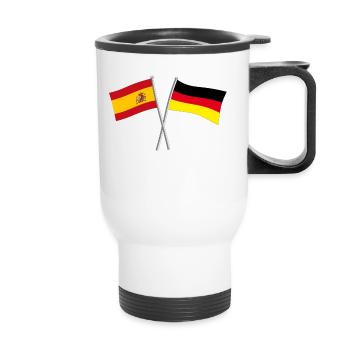 Drapeau Espagne Allemagne - Tasse isotherme avec poignée - blanc - Devant