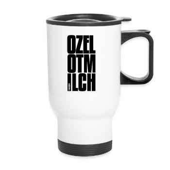 Ozelotmilch! - Thermobecher mit Tragegriff - Weiß - Vorne