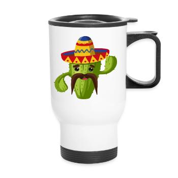 Kaktus cactus Mexikanisch - Thermobecher mit Tragegriff - Weiß - Vorne