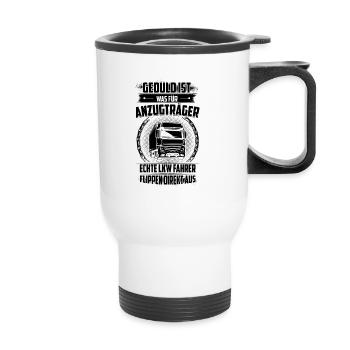 LKW-Fahrer | LKW Trucker T-Shirts Geschenke - Thermobecher mit Tragegriff - Weiß - Vorne