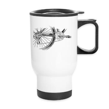 roue - Tasse isotherme avec poignée - blanc - Devant