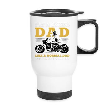 Biker Dad - Thermal mug with handle - white - Front