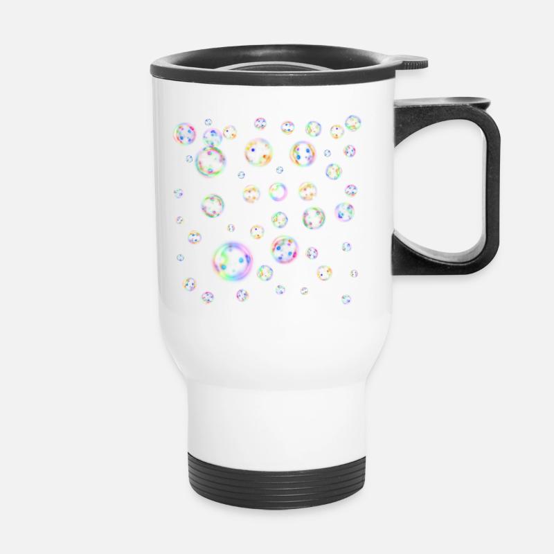 soap bubbles - Thermal mug with handle - white