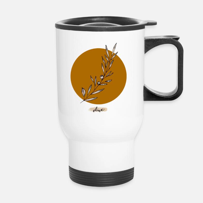 rameau d'olivier - Tasse isotherme avec poignée - blanc
