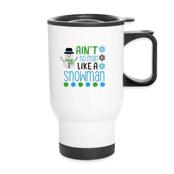 Snowman - Thermal mug with handle - white - Front