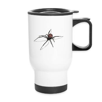 Araignée avec ombre- Black Widow - Dessin - Tasse isotherme avec poignée - blanc - Devant