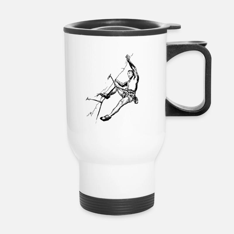 Climber climbing - Thermal mug with handle - white