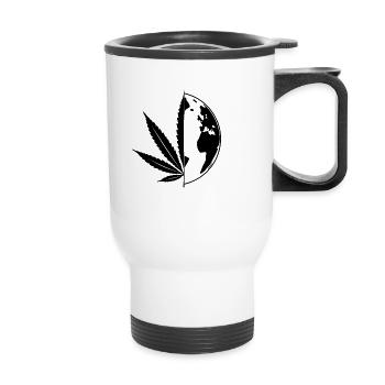 Feuille de mauvaises herbes | Cadeaux Ott Cannabis 420 Gras Ganja - Tasse isotherme avec poignée - blanc - Devant