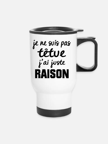 JE NE SUIS PAS TETUe - Tasse isotherme avec poignée - blanc