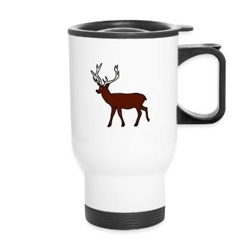 Deer, forest animal - Thermal mug with handle - white - Front