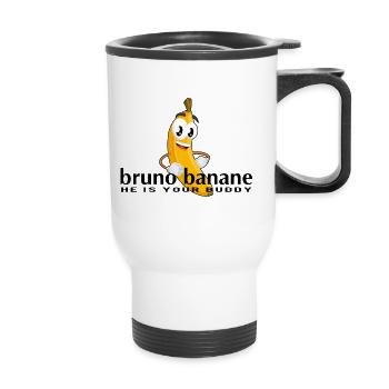 Bruno Banane (schwarz) - Thermobecher mit Tragegriff - Weiß - Vorne
