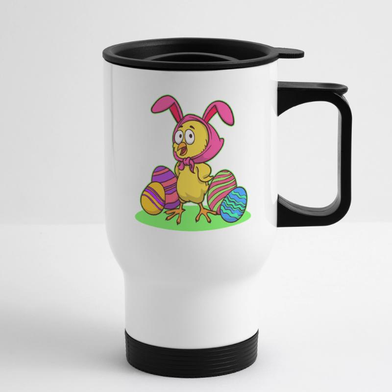 Easter chick chick easter happy easter eggs Thermal mug with handle
