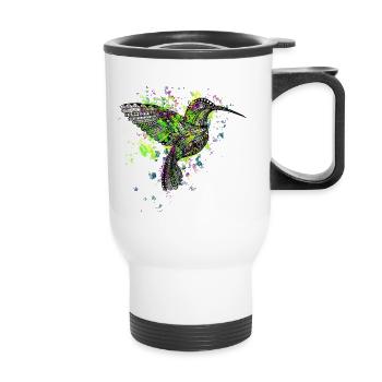 Hummingbird - Thermal mug with handle - white - Front