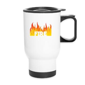 Feuer! - Thermobecher mit Tragegriff - Weiß - Vorne
