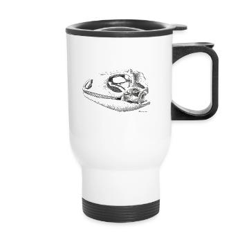 Teiú Lizard Skull - Ink - Thermal mug with handle - white - Front