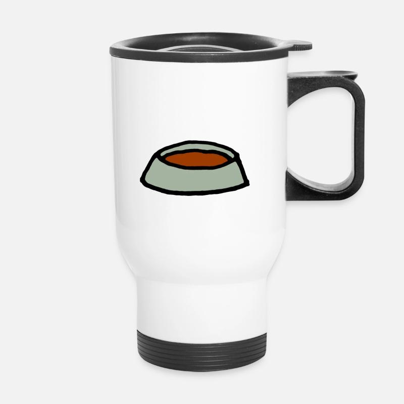 Cartoon dog bowl lining - Thermal mug with handle - white