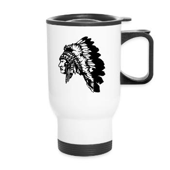 Indianer - Thermobecher mit Tragegriff - Weiß - Vorne