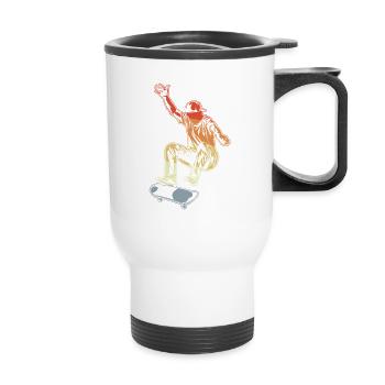 Skateboarding - Thermal mug with handle - white - Front