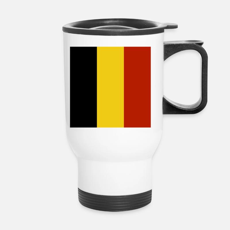 BELGIAN FLAG - Thermal mug with handle - white