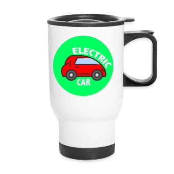 Electric Car - Thermal mug with handle - white - Front